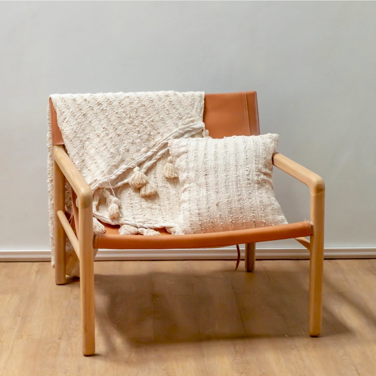 Manta Boho Tejida a Mano de Algodón – Colcha y Cubre Sofá (110 × 200 cm)