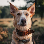 Breites Lederhalsband für Hunde – Dunkelbraun