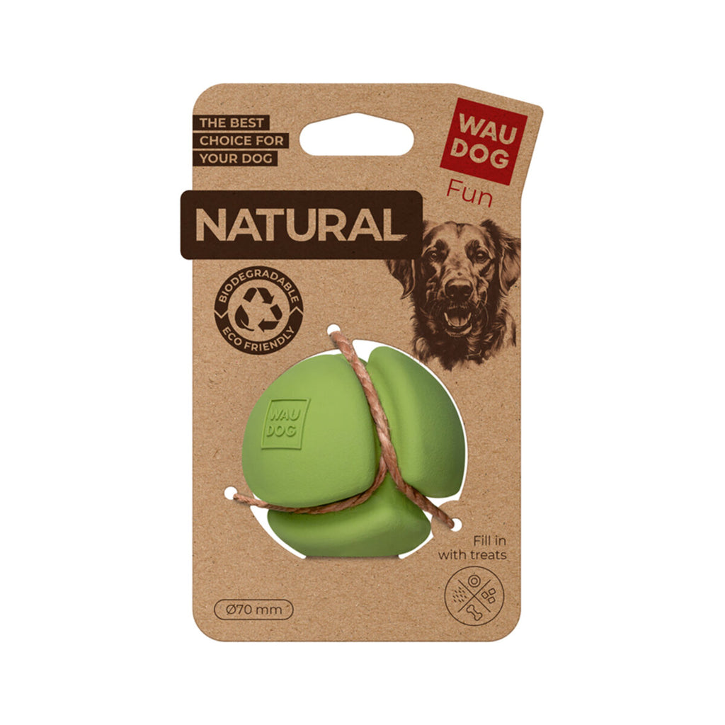 WAUDOG Fun Natural Dog toy Ball, biodegradable rubber, 7 cm, green
