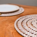Juego de manteles individuales boho de ratán (2, 4 o 6 piezas, 35 cm)