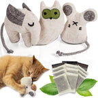 Juguetes para gatos con hierba gatera - Set rellenable (3 juguetes + 9 bolsas de hierba gatera)