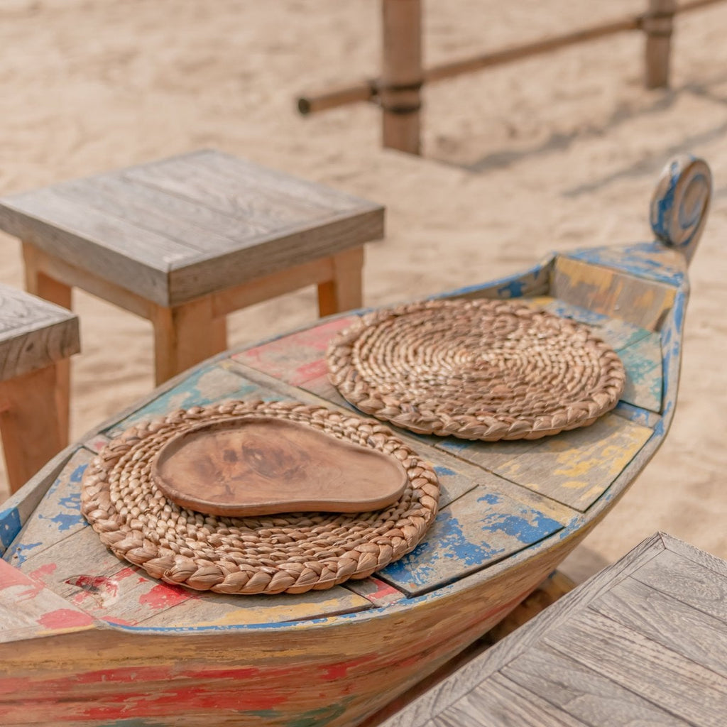 Manteles individuales boho de jacinto de agua (2, 4 o 6 piezas, 38 cm)