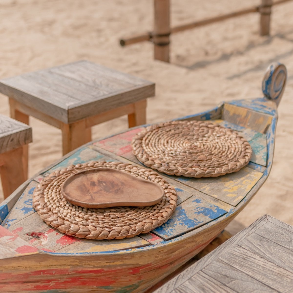 Manteles individuales boho de jacinto de agua (2, 4 o 6 piezas, 38 cm)