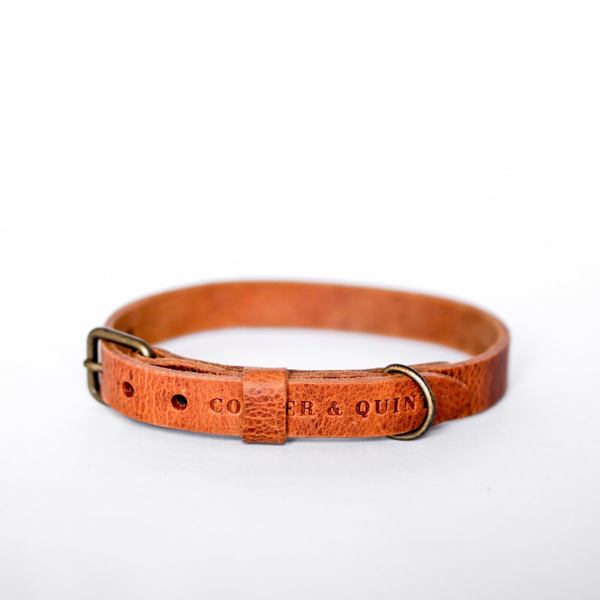 Hundehalsband aus Leder – Farbe Kamel