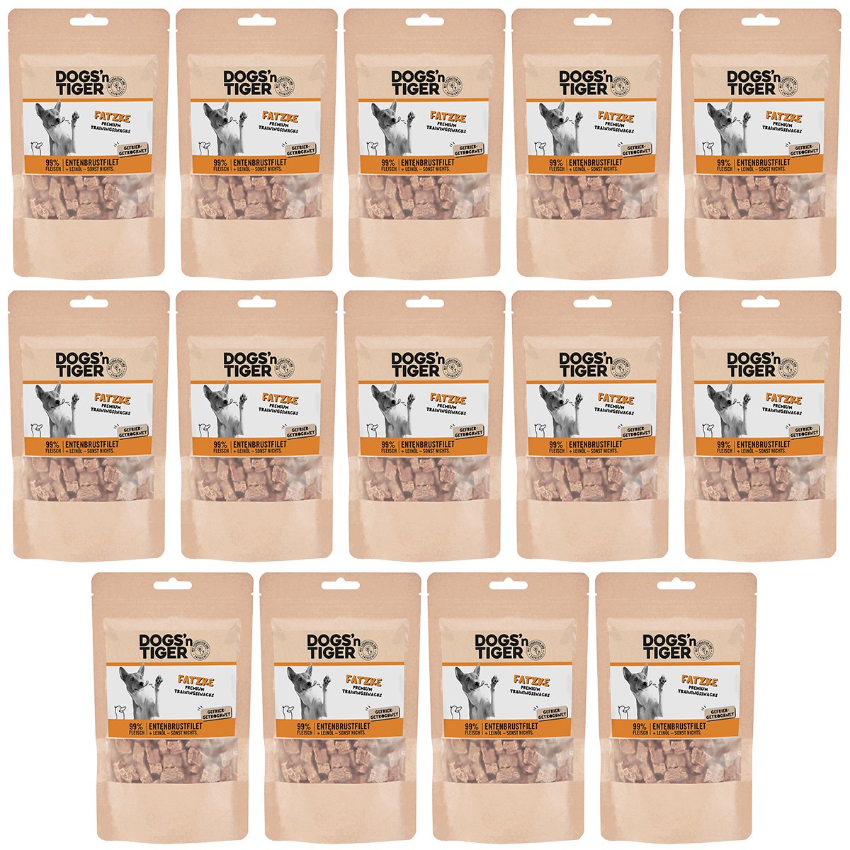 Hunde Snacks, Fatzke, Leckerlies, 99% gefriergetrocknetes Entenbrustfilet