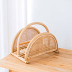 Revistero de Ratán – Soporte para Periódicos Boho Hecho a Mano