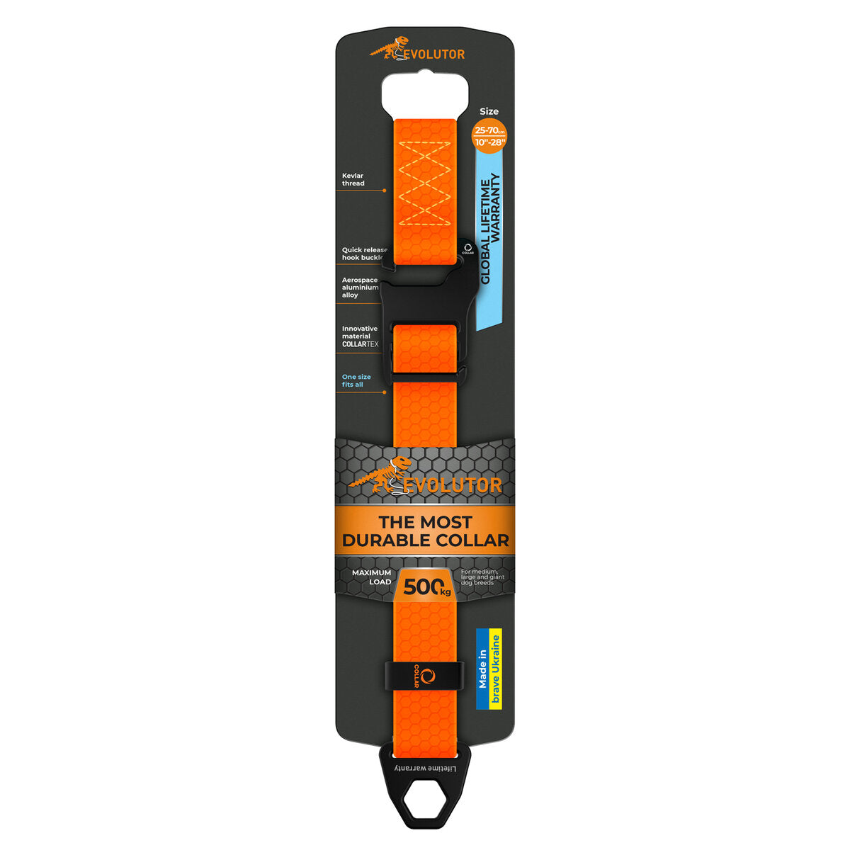 EVOLUTOR Adjustable Dog Collar - Orange