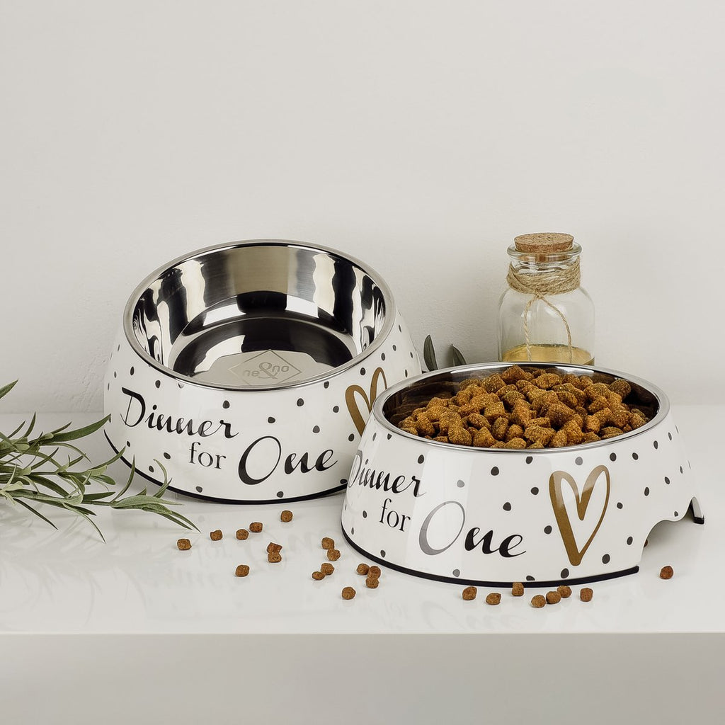 Futternapf 2er Set für große Hunde- Dinner for one Design