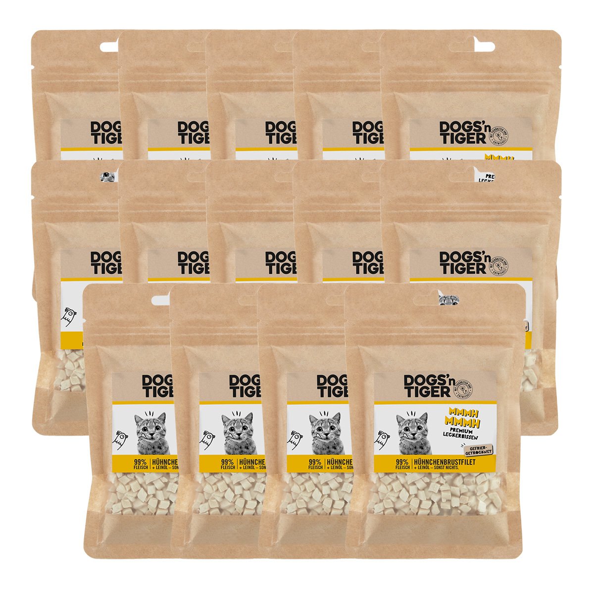 Adult Katzen Snacks, Leckerlies, 99% gefriergetrocknetes Hühnchenbrustfilet