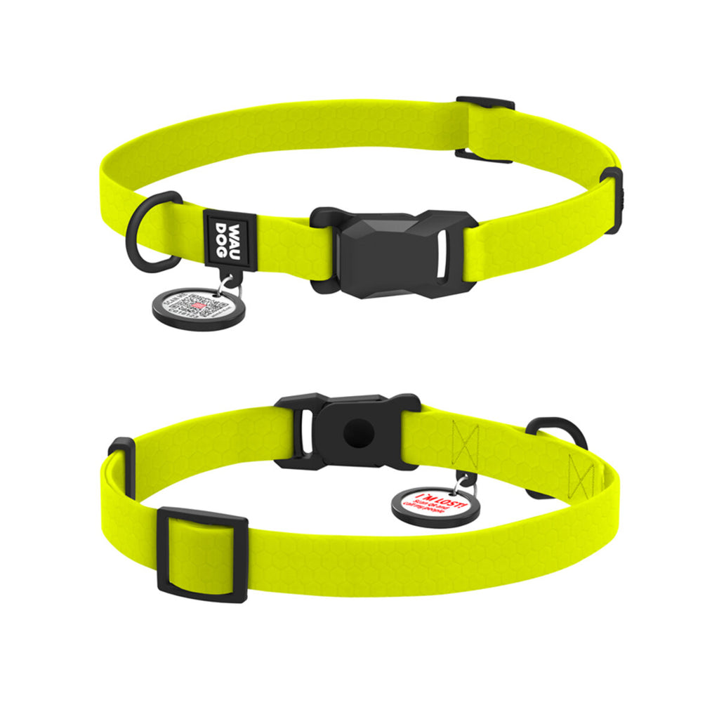 WAUDOG Magnet Dog Collar with QR Passport - Lemon
