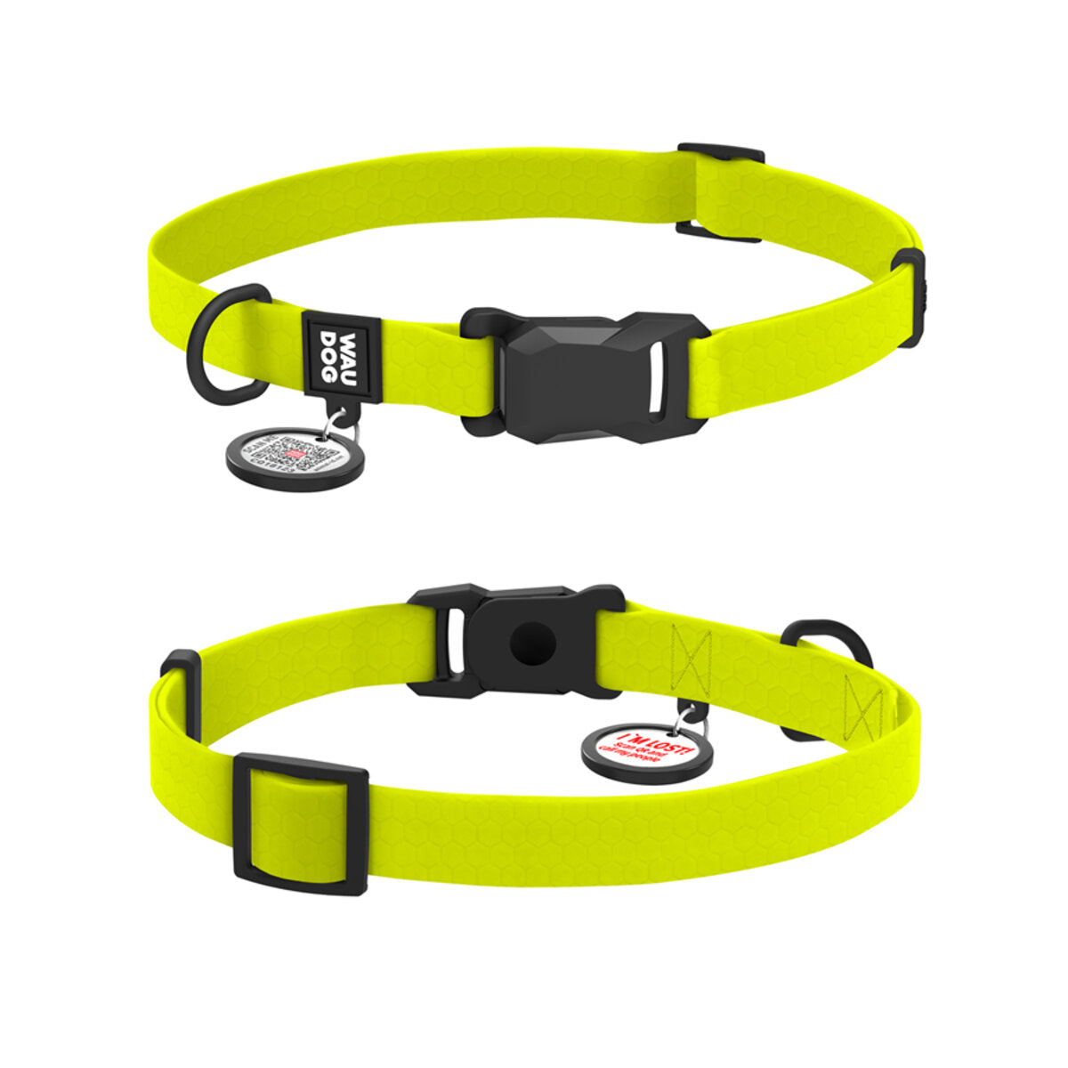 WAUDOG Magnet Dog Collar with QR Passport - Lemon