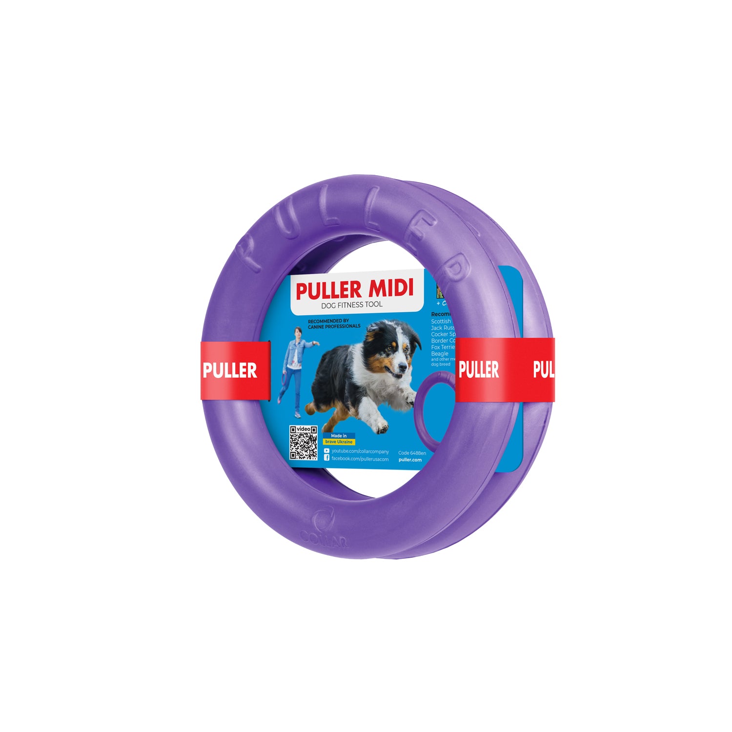Juego de anillas de adiestramiento PULLER Midi para perros – Juguete de fitness versátil para perros medianos