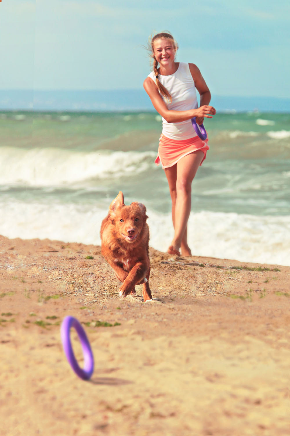 Juego de anillas de adiestramiento PULLER Midi para perros – Juguete de fitness versátil para perros medianos