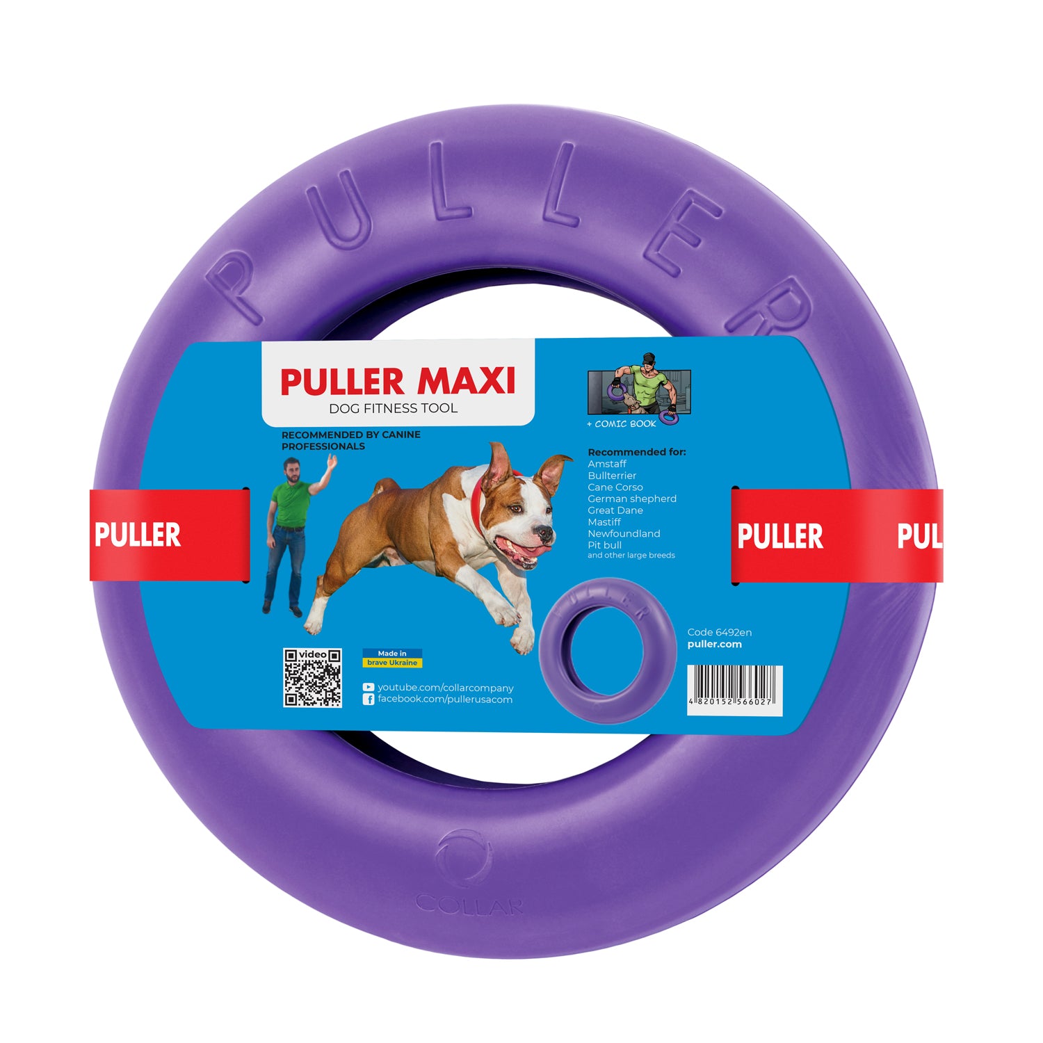 Juego de Anillos de Entrenamiento para Perros PULLER Maxi – Juguete Profesional de Fitness para Perros Grandes