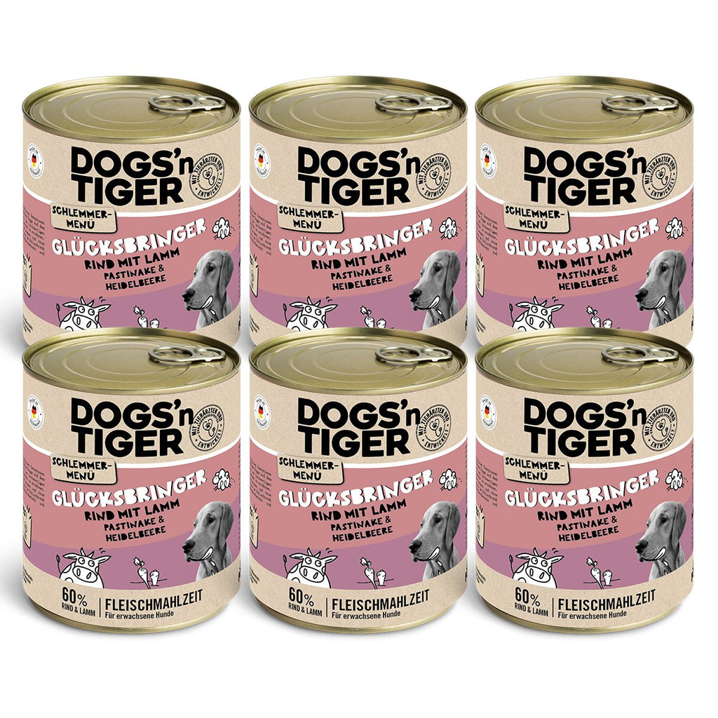 Comida húmeda para perros sin cereales – Carne de res, cordero, chirivía y arándanos
