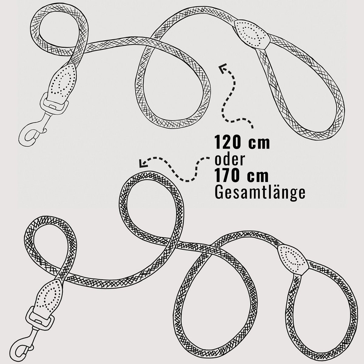 Hundeleine aus Seil (120/170 cm)