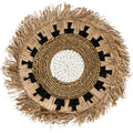 Juego de individuales redondos de rafia estilo bohemio con flecos (2, 4 o 6 piezas, 45 cm)