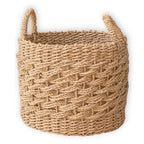 Cesta Grande de Almacenamiento de Fibra Natural Tejida – Cesto Redondo de Lavandería y Decorativo (2 Tamaños)