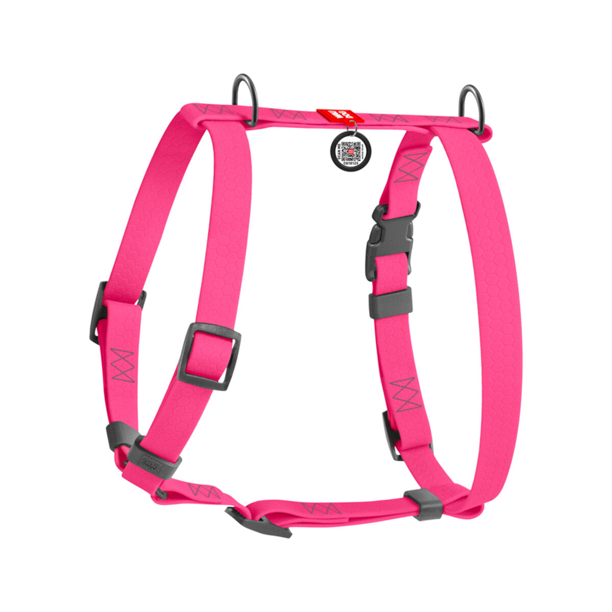 WAUDOG Waterproof Dog H-Harness with QR Passport - Pink