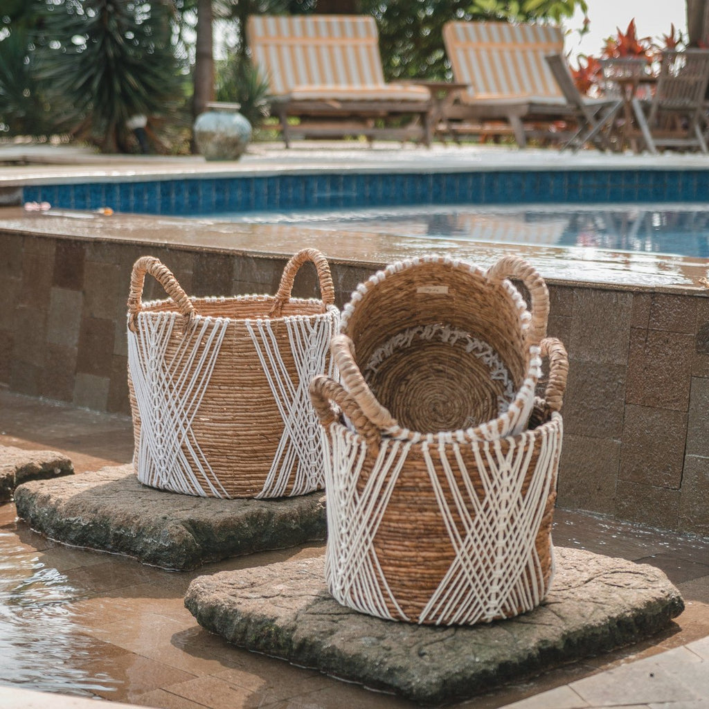 Banana Fiber Storage Basket – Laundry & Plant Basket (3 Sizes)