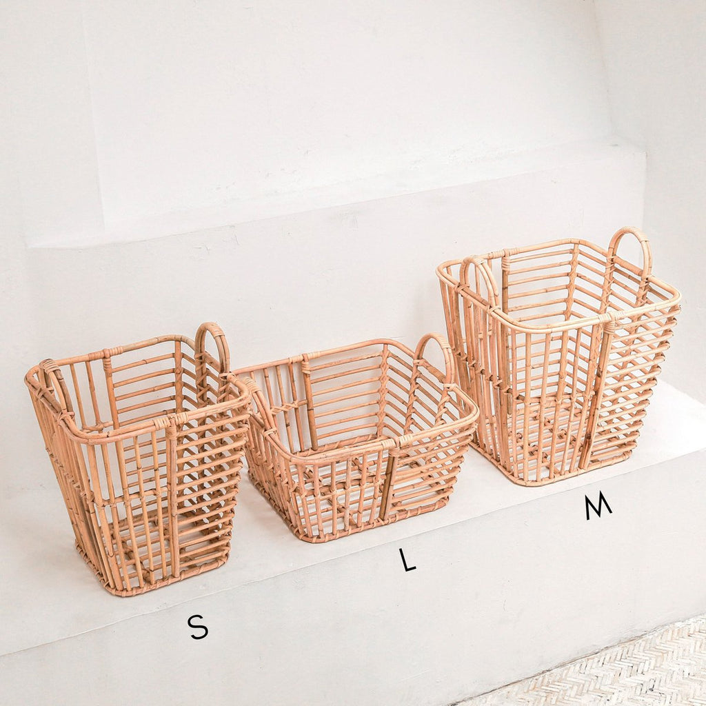 Cesta de almacenamiento de ratán – Cesta para ropa sucia y plantas (3 tamaños)