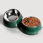Juego de cuencos para mascotas – 2 piezas (P/M/G) Verde bosque