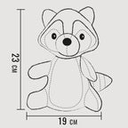 Peluche de perro con chirriador – Mapache