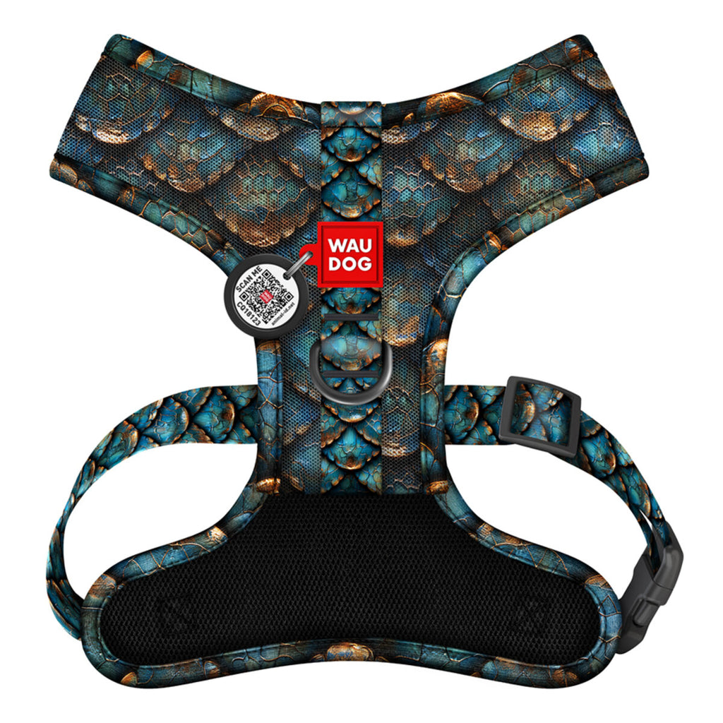 WAUDOG Mesh Breathable Dog Harness with QR Pet Tag - Skulls