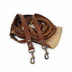 Verstellbare Hundeleine aus Leder – Braun