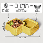 Bamboo Double Bowl for Cats & Small Dogs