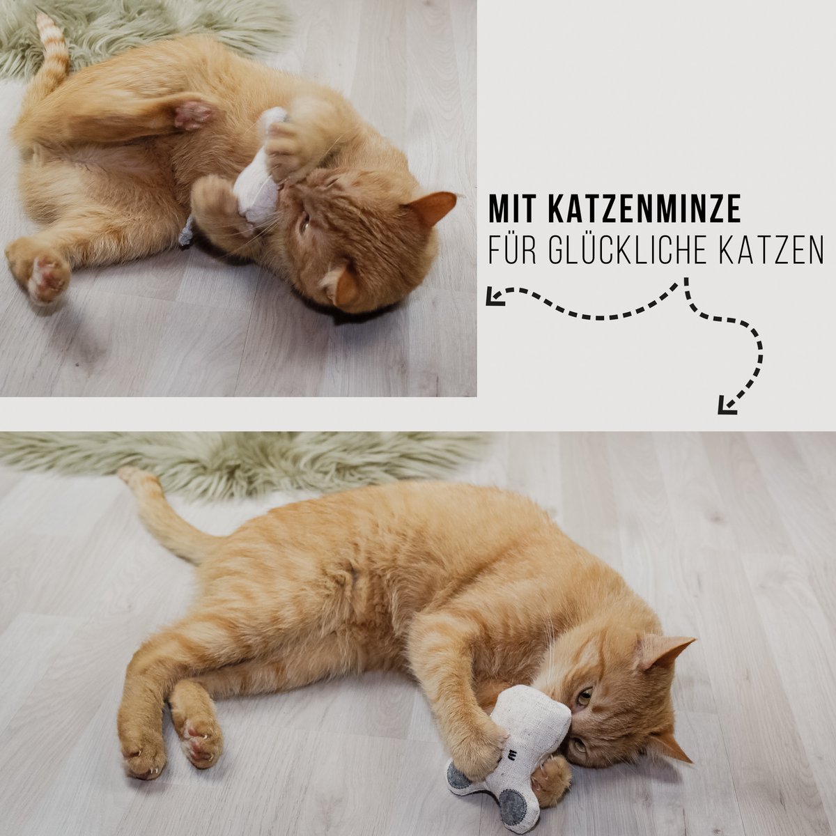 Juguetes para gatos con hierba gatera - Set rellenable (3 juguetes + 9 bolsas de hierba gatera)