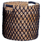 Cesta de almacenamiento de fibra de plátano negra – Cesta para ropa sucia y plantas (3 tamaños)