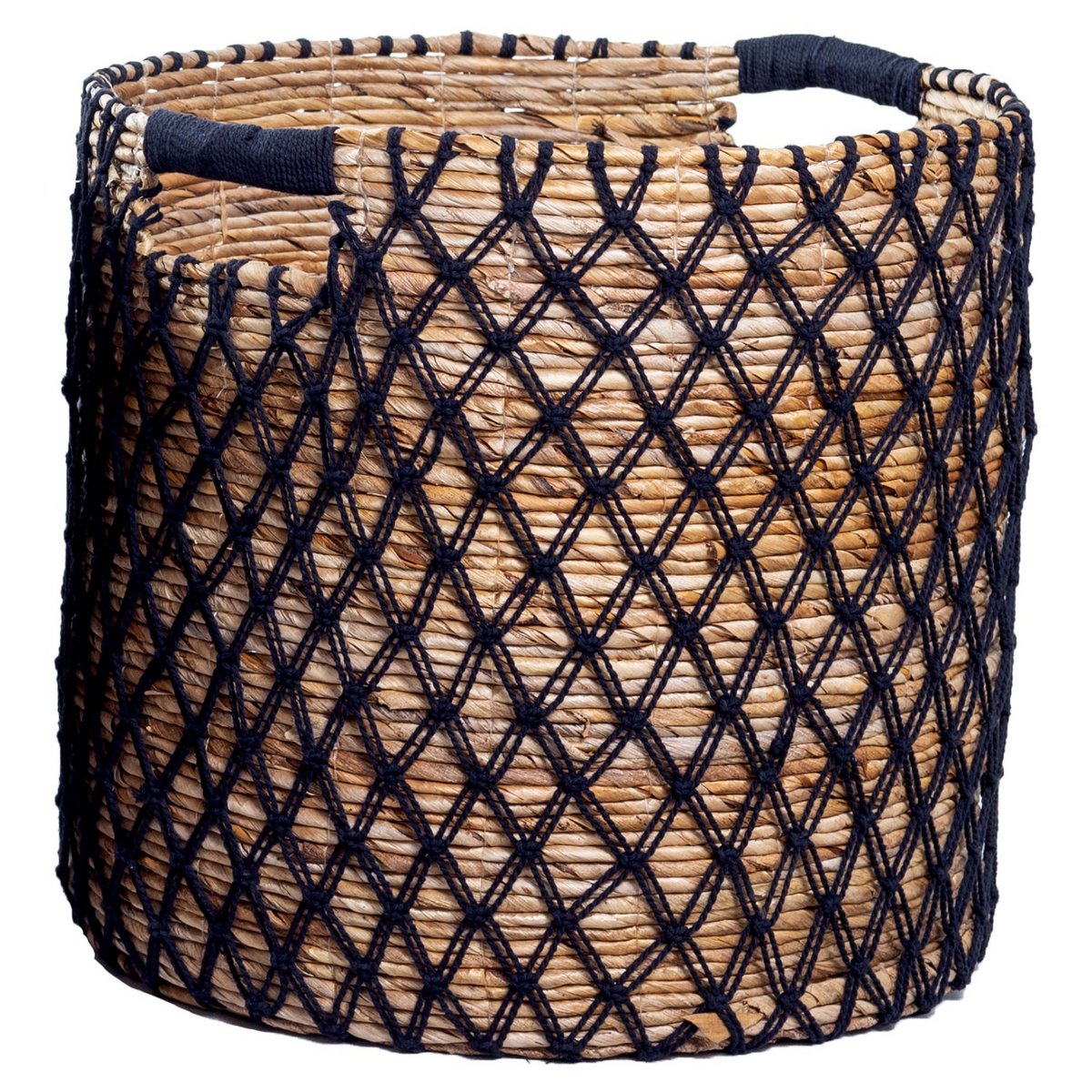 Cesta de almacenamiento de fibra de plátano negra – Cesta para ropa sucia y plantas (3 tamaños)