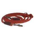 Correa para perro – Algodón trenzado ajustable (rojo óxido)