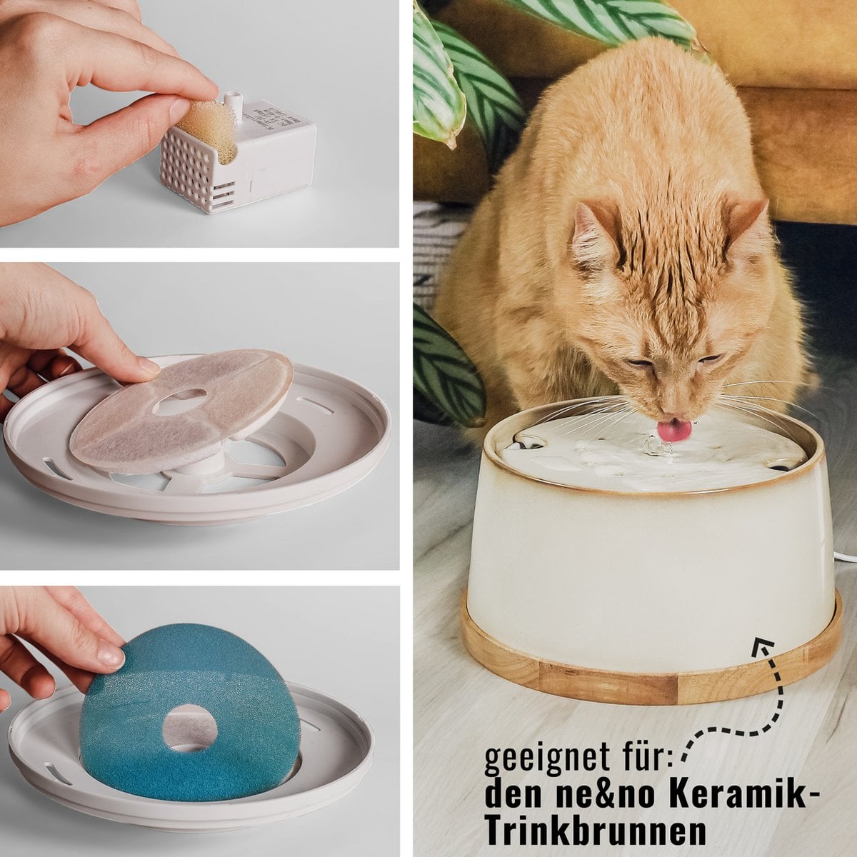 Ersatzfilter für Keramik-Trinkbrunnen für Haustiere
