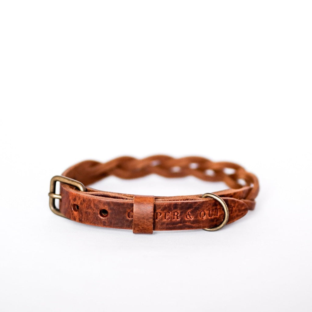 Collar para perro – Trenzado (Marrón)