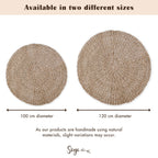 Alfombra Redonda de Hierba Marina – Tejida a Mano Estilo Boho Natural (2 Tamaños, 100/120 cm)
