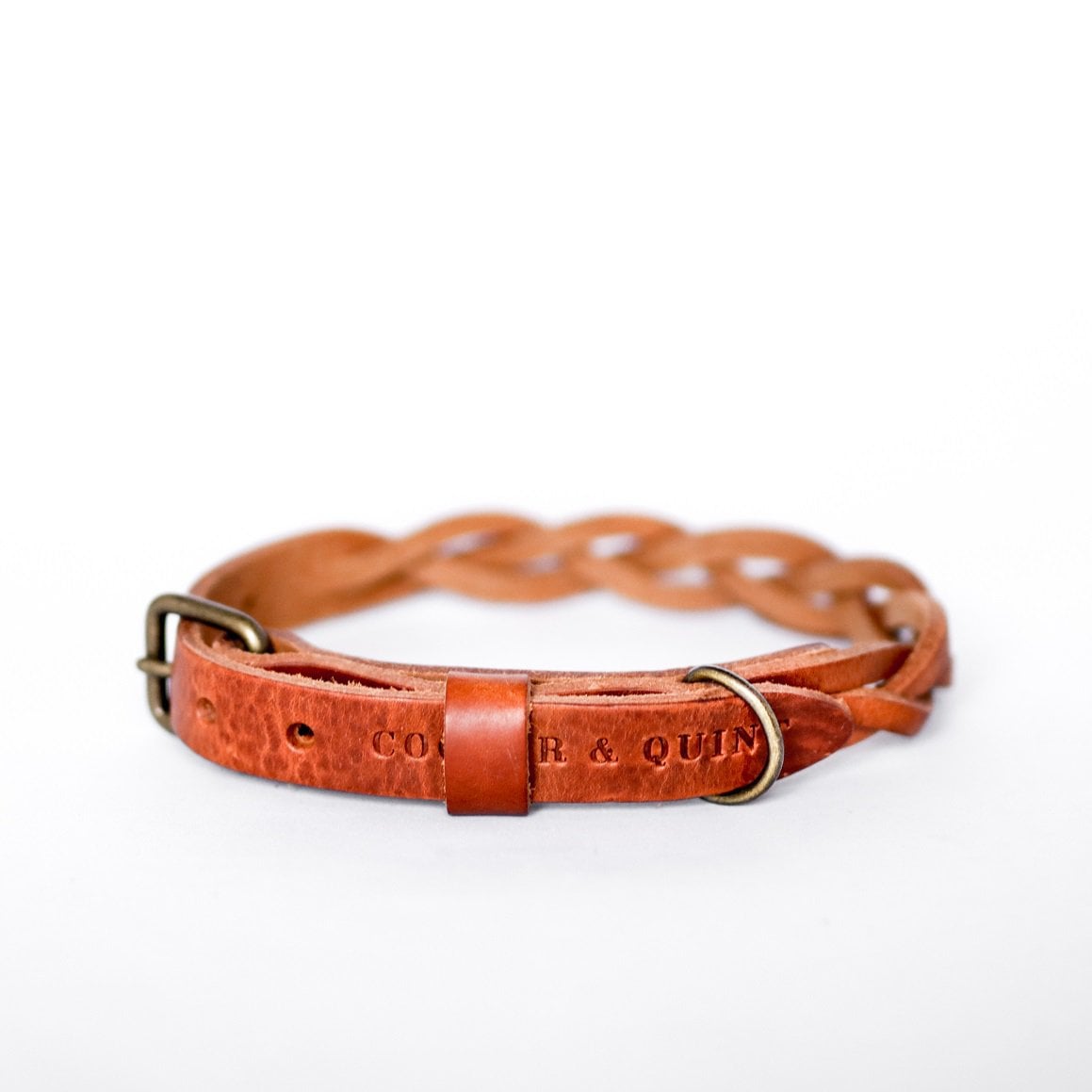 Gedrehtes Hundehalsband – Kamelfarbe