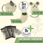 Juguetes para gatos con hierba gatera - Set rellenable (3 juguetes + 9 bolsas de hierba gatera)