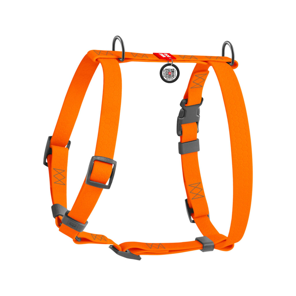 WAUDOG Waterproof Dog H-Harness with QR Passport - Orange