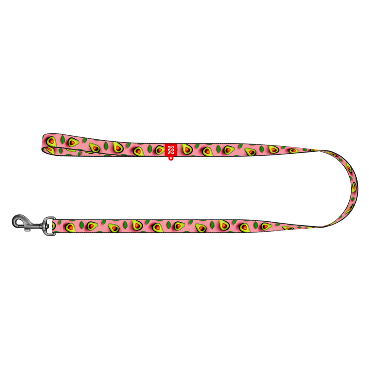 WAUDOG Nylon Dog Leash - Avocado on pink