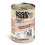 Dogs’n Tiger Junior, Hundefutter, Grünschnabel, Hunde Nassfutter, Welpen Futter, Geflügel, Getreidefrei, Naturreis, Karotte & Zucchini