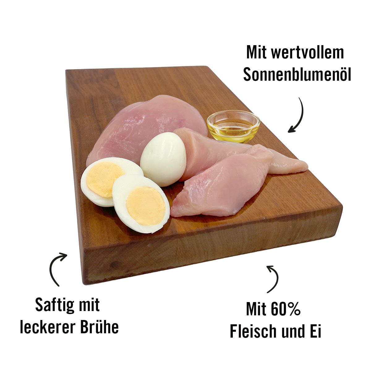 Dogs’n Tiger Adult Premium Katzenfutter, Nassfutter, Getreidefrei, Ei der Daus!, Huhn & Ei