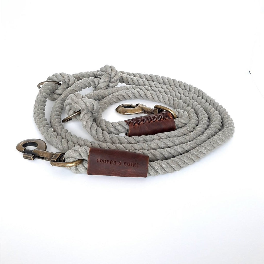 Hundeleine – Verstellbar, gedrehte Baumwolle (Olive)