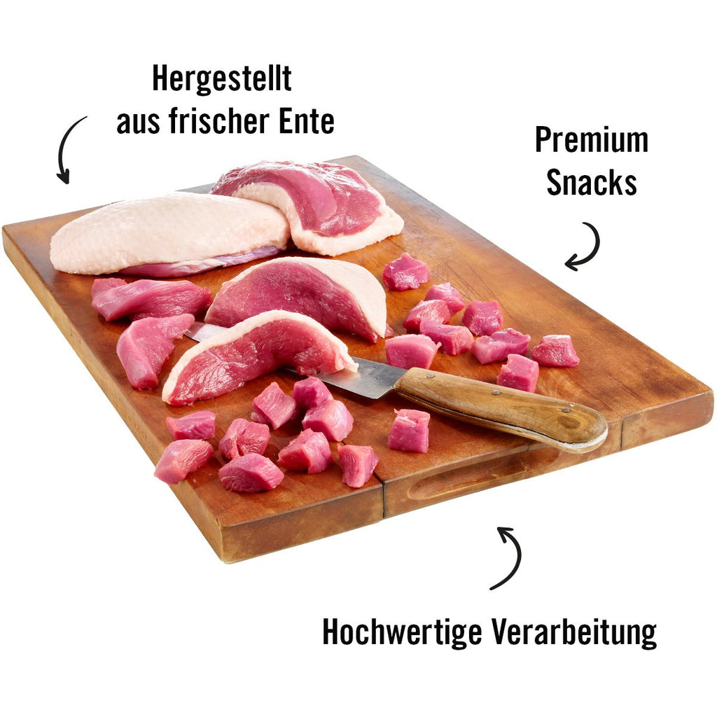 Hunde Snacks, Fatzke, Leckerlies, 99% gefriergetrocknetes Entenbrustfilet