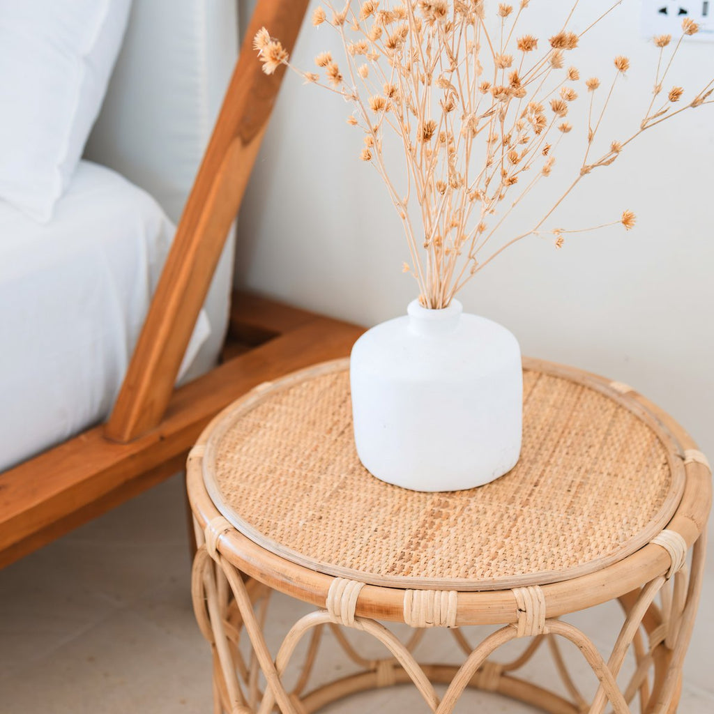 MUARA Premium Rattan Beistelltisch – Handgefertigter Designer Tisch