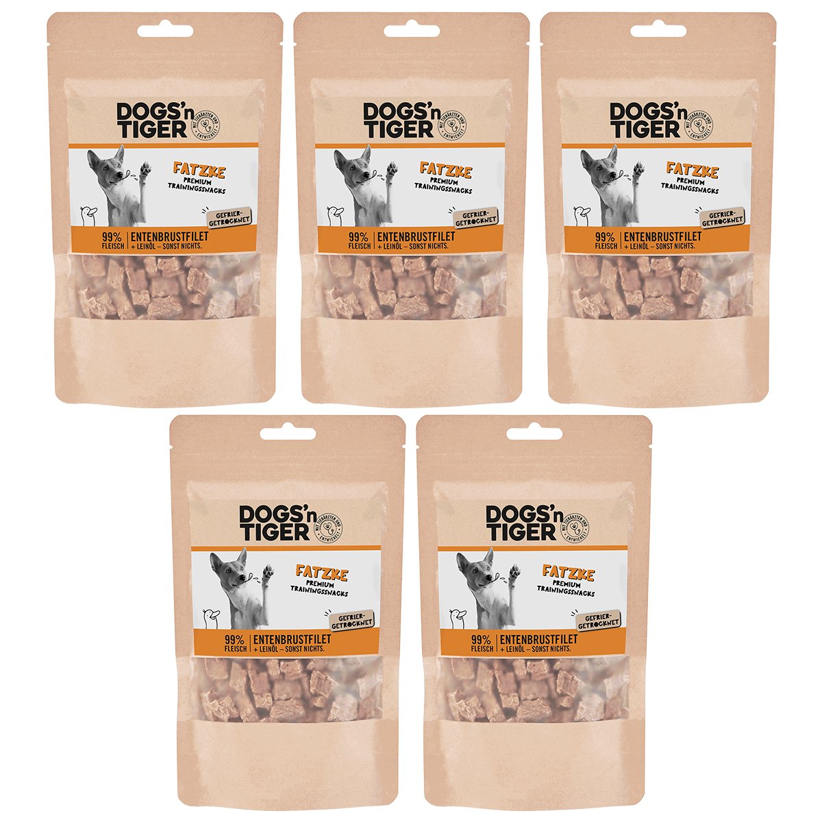 Hunde Snacks, Fatzke, Leckerlies, 99% gefriergetrocknetes Entenbrustfilet
