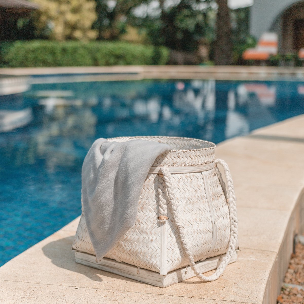 Korb BIKU – Boho Aufbewahrungskorb aus Bambus . Pflanzenkorb . Wäschekorb