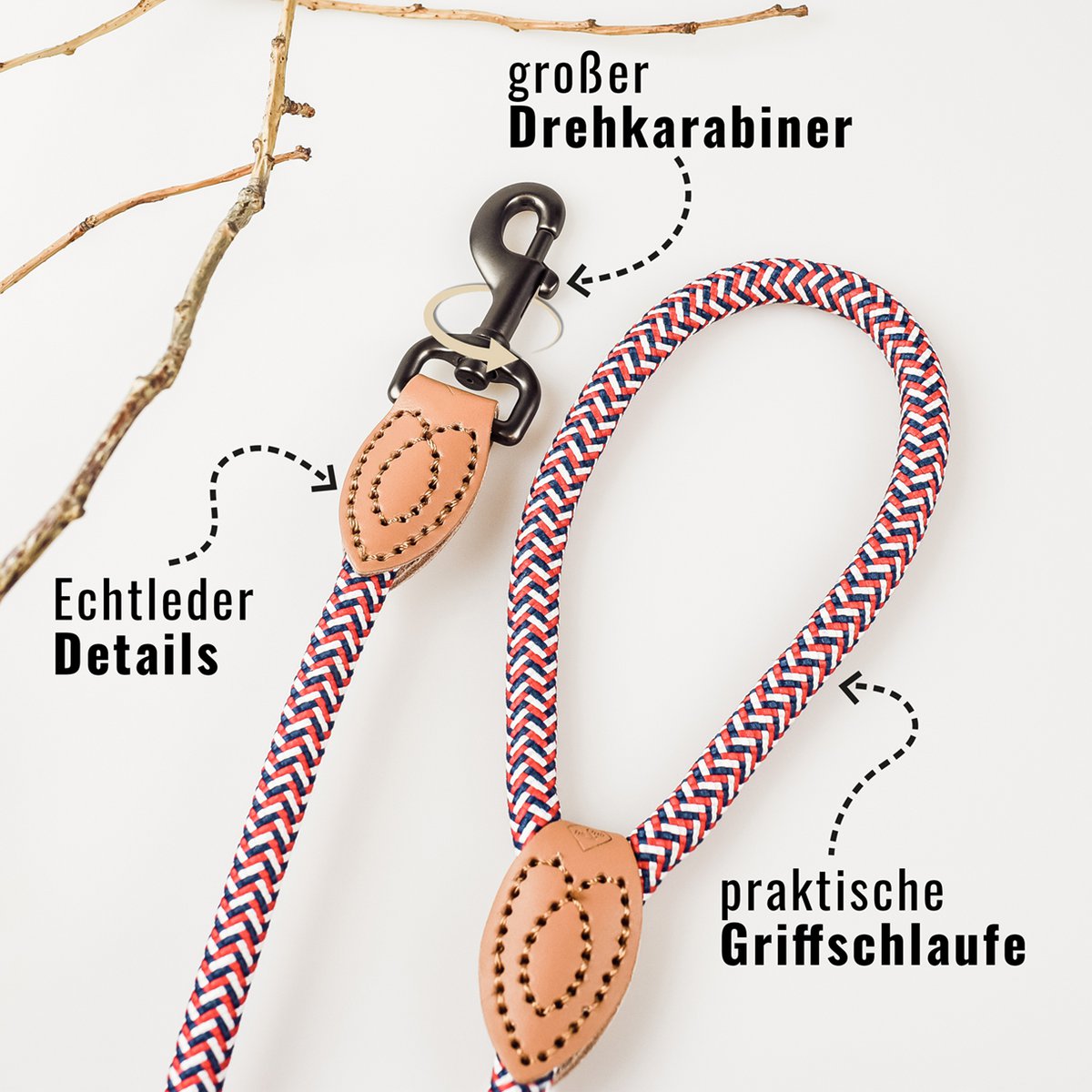 Correa de Cuerda para Perro – Estilo Urbano (120 cm)