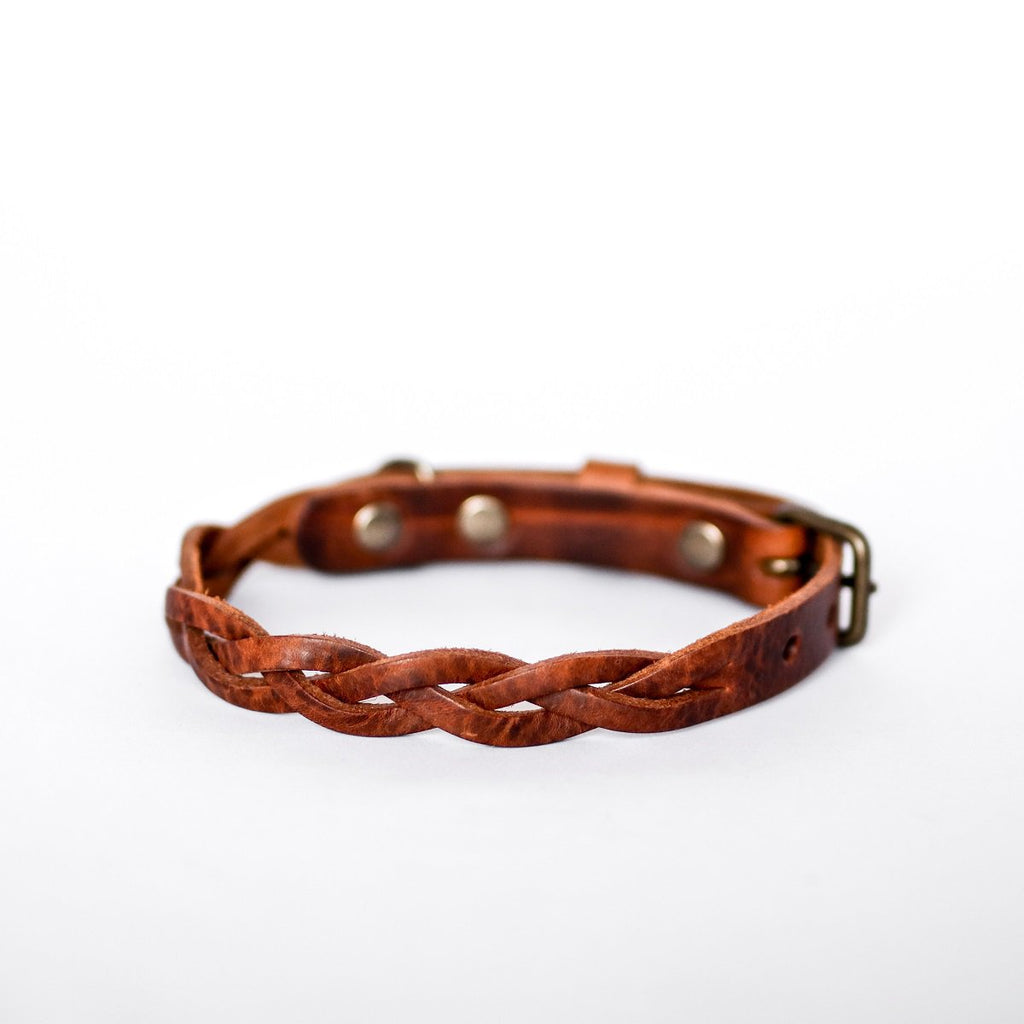 Hundehalsband – Geflochten (Braun)
